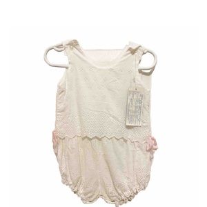 Nannekins By Nannette Vintage Eyelet Romper NWT